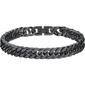 Stainless Black Link Chain Bracelet for Men 7.4/8.2/9 Inch Length Jewelry